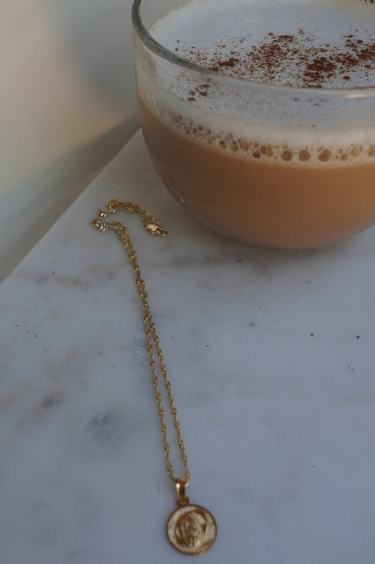 Tres Leches Latte Necklace (Gold)